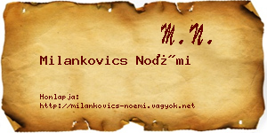 Milankovics Noémi névjegykártya